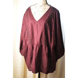 NWT Lane Bryant Swiss Dot Boho Blouse